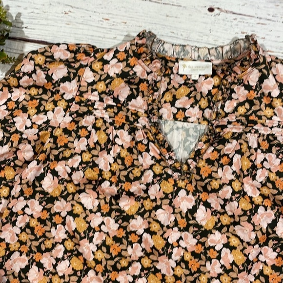 The Westside Floral Autumn Ruffle Trim Peasant Blouse - Picture 5 of 8